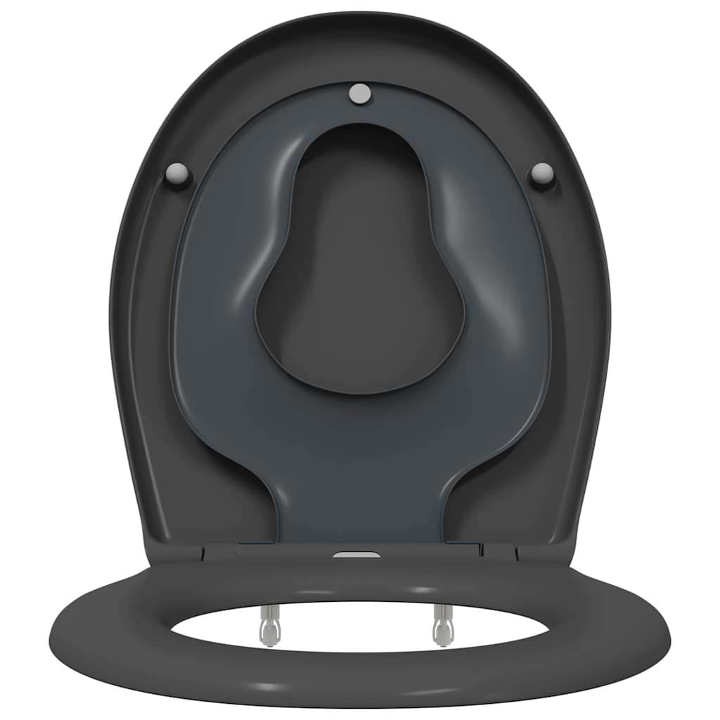 Schnellverschluss-WC-Sitz Anthrazit 44.5 x 37.3 x 4.3 cm