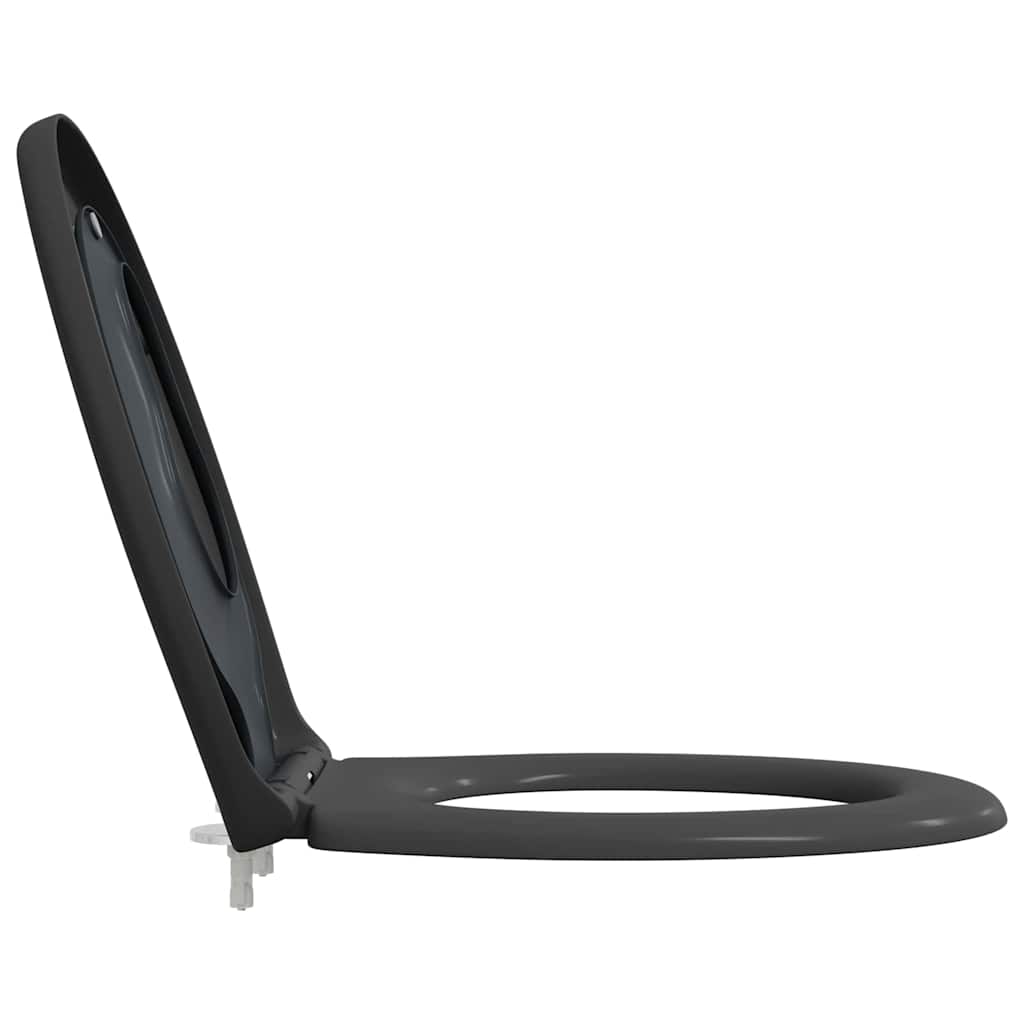 Schnellverschluss-WC-Sitz Anthrazit 44.5 x 37.3 x 4.3 cm