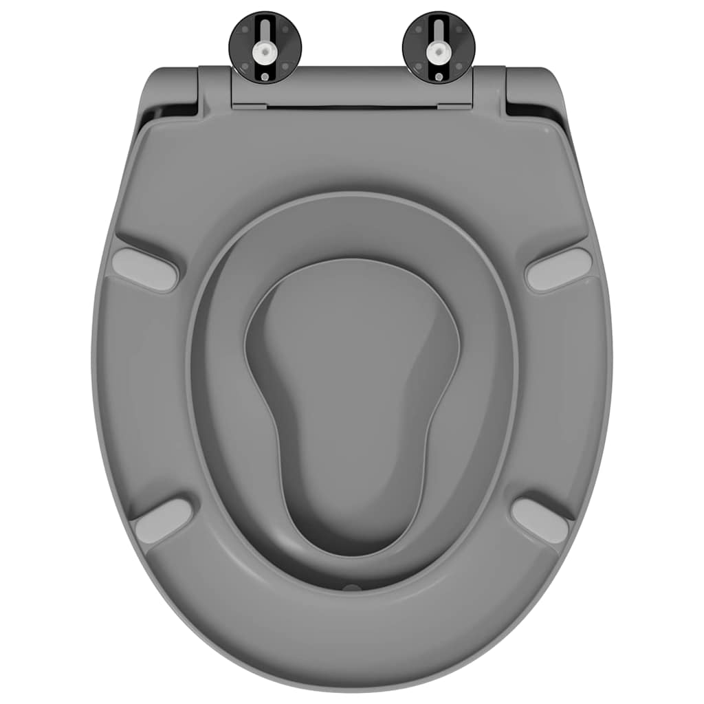 Schnellverschluss-WC-Sitz Grau 44.5 x 37.3 x 4.3 cm Duroplast