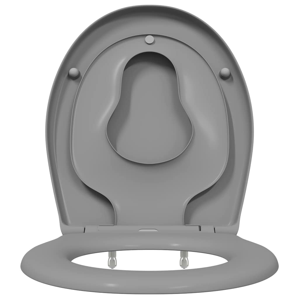Schnellverschluss-WC-Sitz Grau 44.5 x 37.3 x 4.3 cm Duroplast
