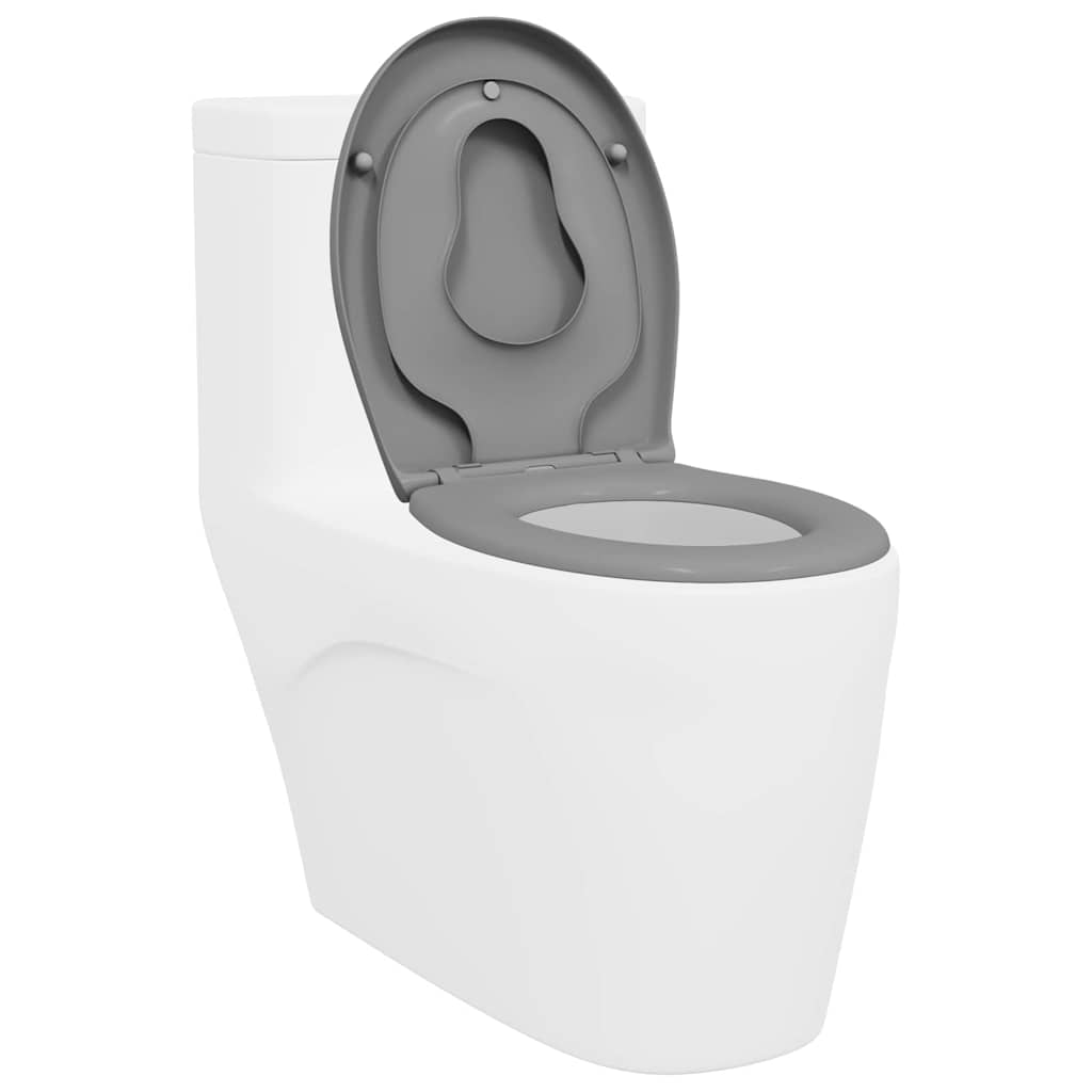Schnellverschluss-WC-Sitz Grau 44.5 x 37.3 x 4.3 cm Duroplast