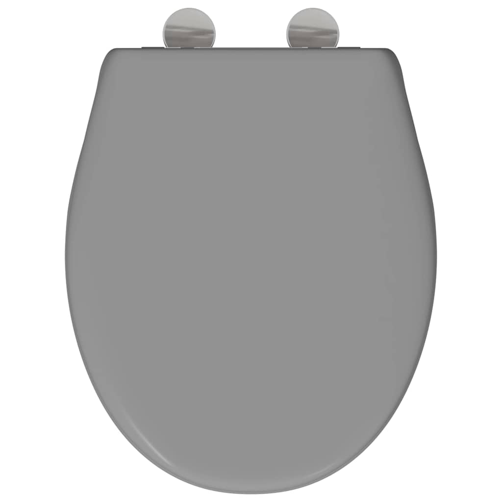 Schnellverschluss-WC-Sitz Grau 44.5 x 37.3 x 4.3 cm Duroplast