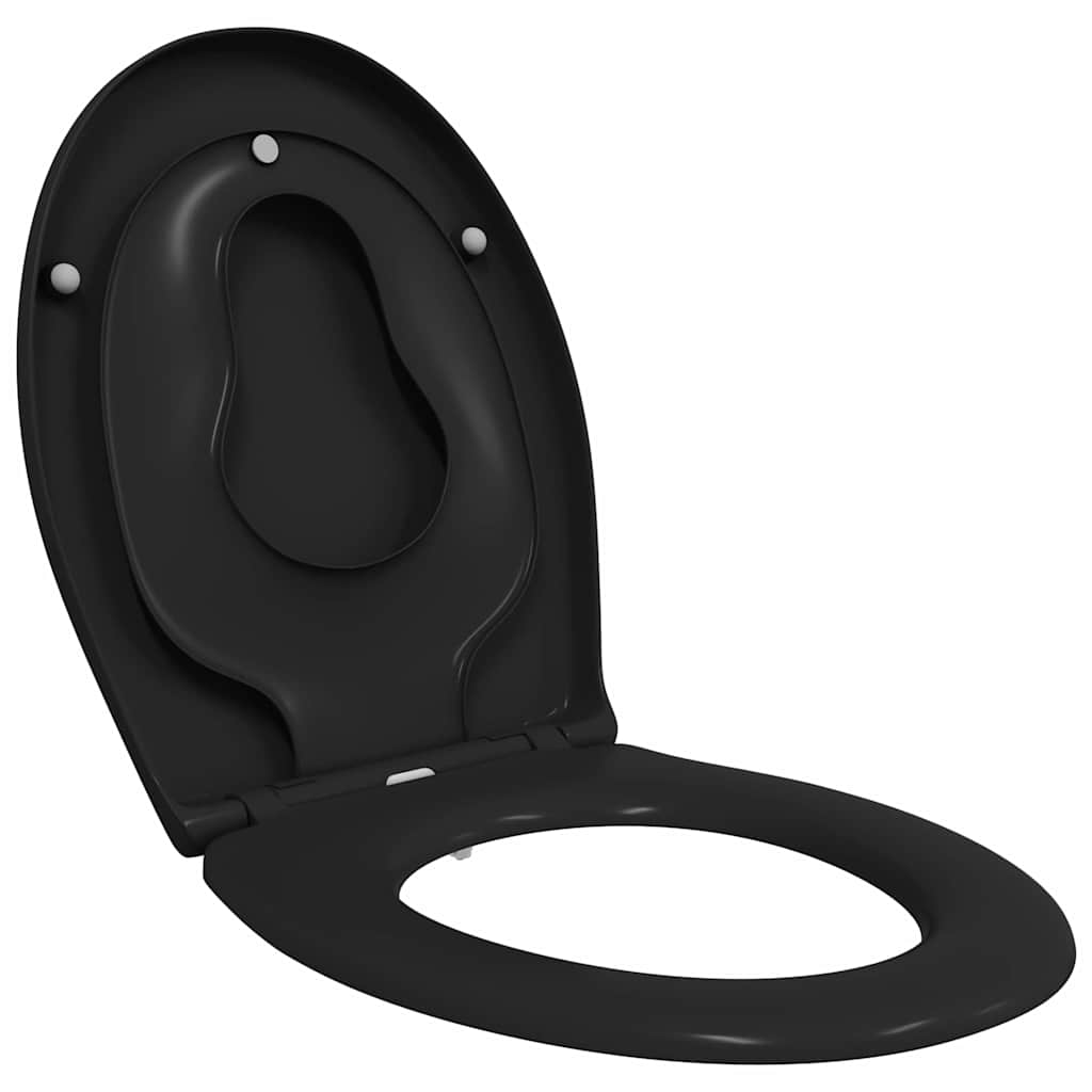 Schnellverschluss-WC-Sitz Schwarz 44.5 x 37.3 x 4.3 cm