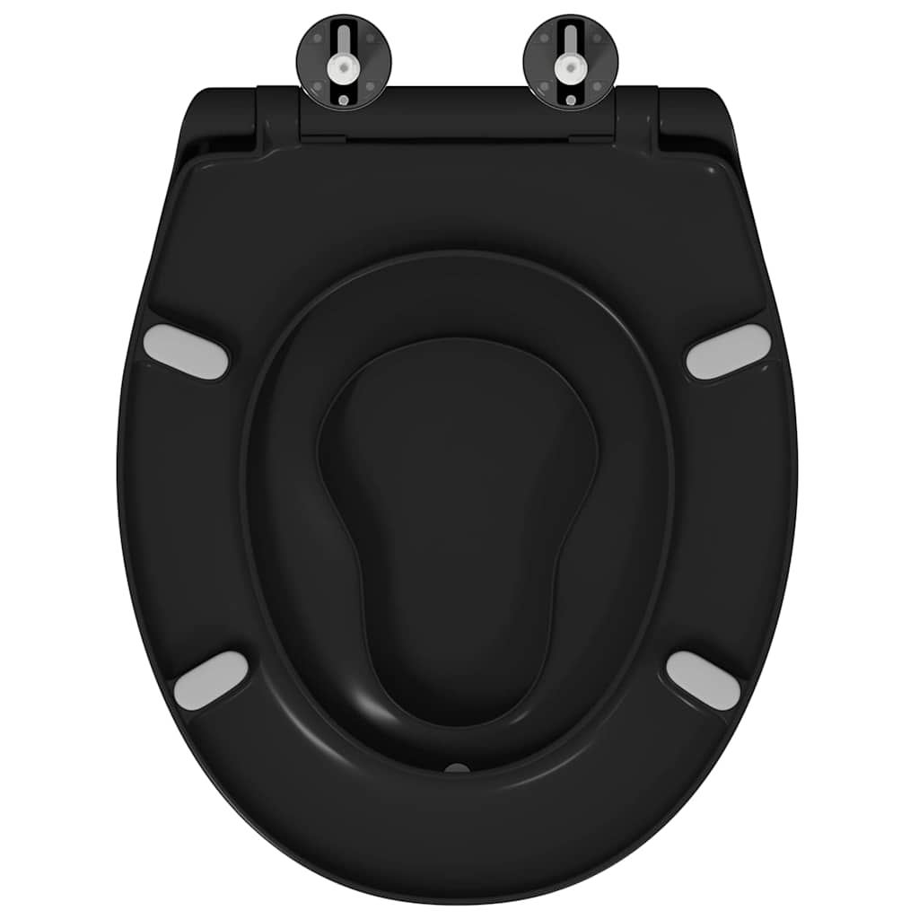 Schnellverschluss-WC-Sitz Schwarz 44.5 x 37.3 x 4.3 cm
