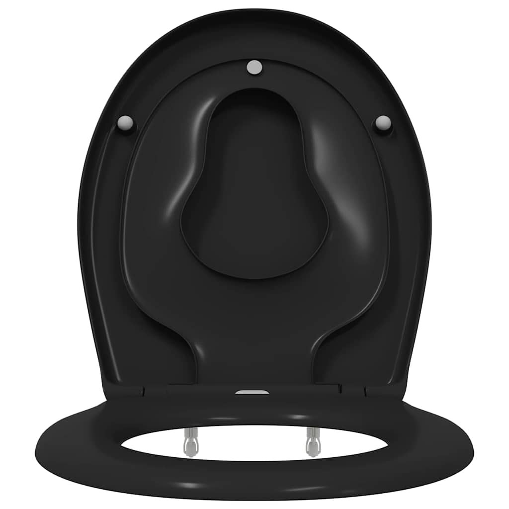 Schnellverschluss-WC-Sitz Schwarz 44.5 x 37.3 x 4.3 cm