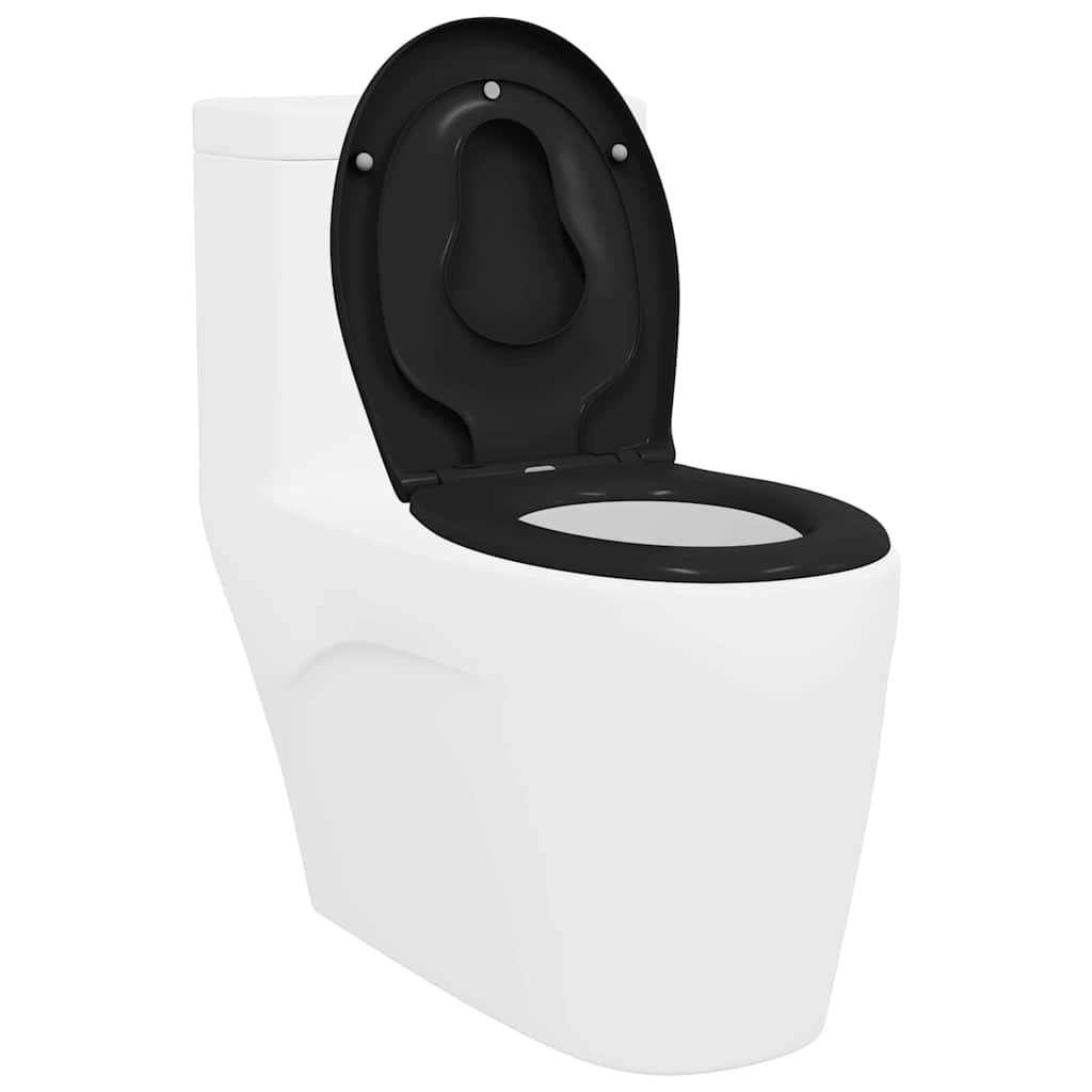 Schnellverschluss-WC-Sitz Schwarz 44.5 x 37.3 x 4.3 cm