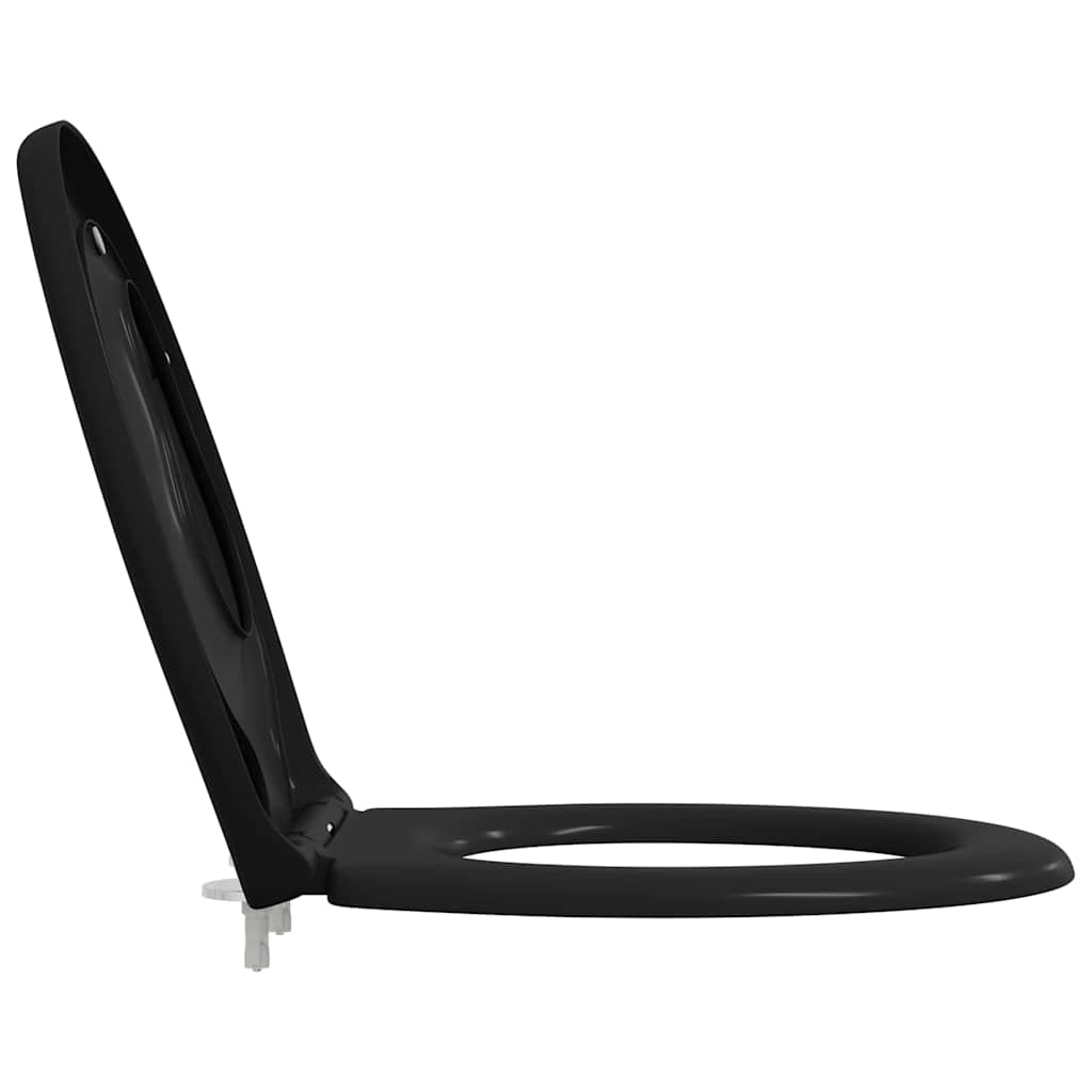 Schnellverschluss-WC-Sitz Schwarz 44.5 x 37.3 x 4.3 cm