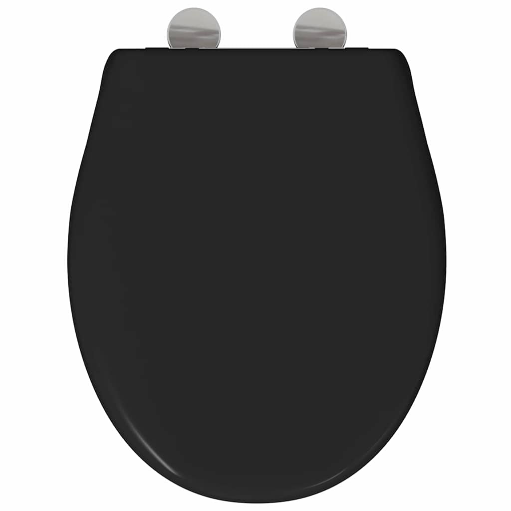 Schnellverschluss-WC-Sitz Schwarz 44.5 x 37.3 x 4.3 cm