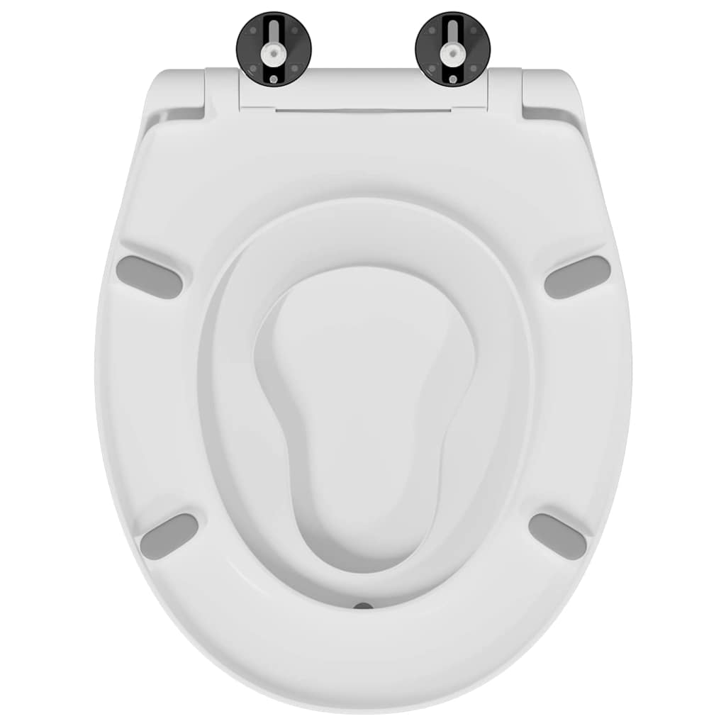 Schnellverschluss-WC-Sitz Weiß 44.5 x 37.3 x 4.3 cm Duroplast