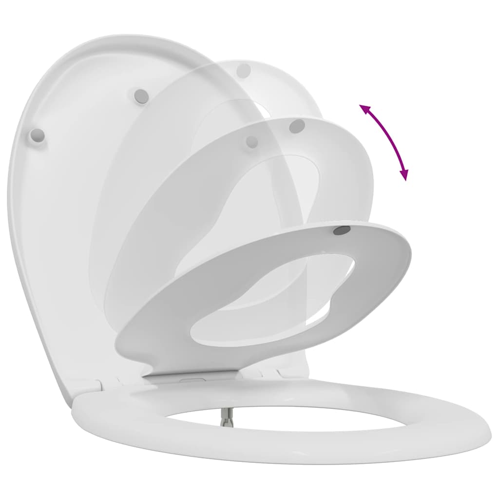 Schnellverschluss-WC-Sitz Weiß 44.5 x 37.3 x 4.3 cm Duroplast