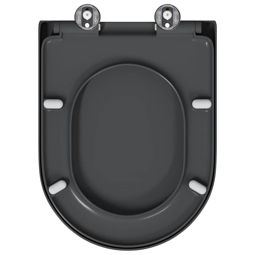 Schnellverschluss-WC-Sitz Anthrazit 46,2 x 36 x 4,3 cm