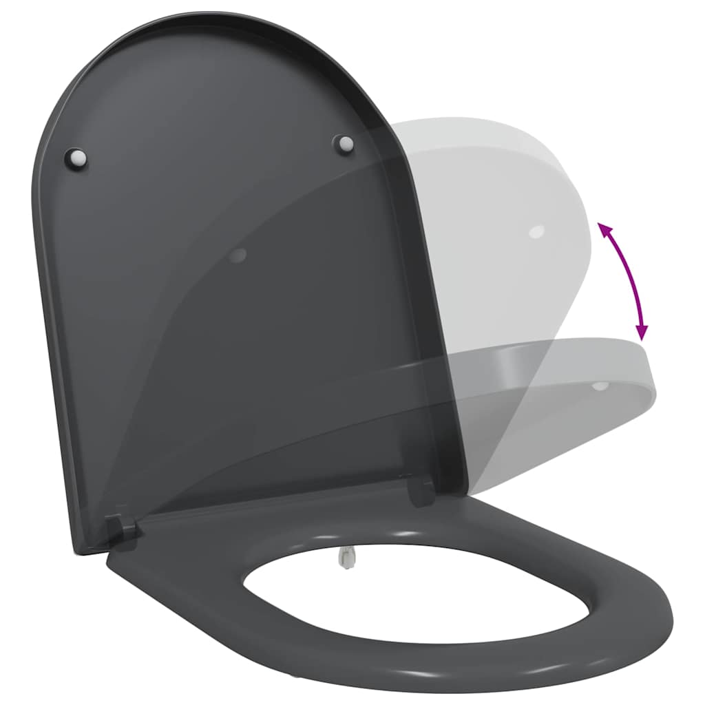Schnellverschluss-WC-Sitz Anthrazit 46,2 x 36 x 4,3 cm