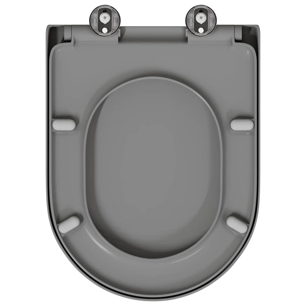 Schnellverschluss-WC-Sitz Grau 46,2 x 36 x 4,3 cm Duroplast