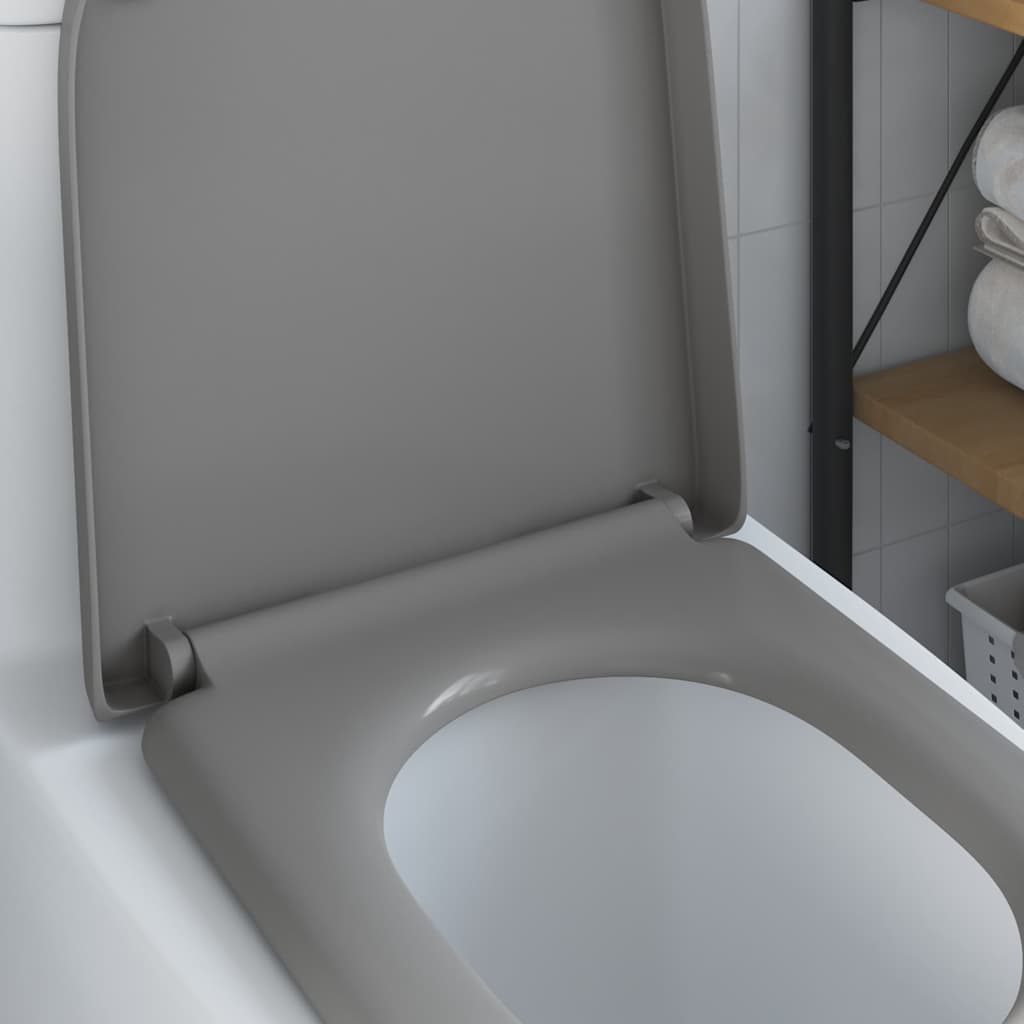 Schnellverschluss-WC-Sitz Grau 46,2 x 36 x 4,3 cm Duroplast