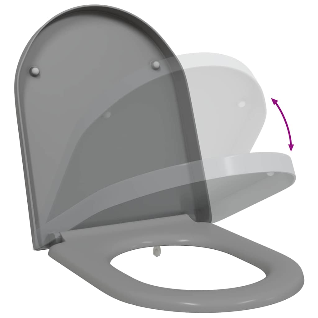 Schnellverschluss-WC-Sitz Grau 46,2 x 36 x 4,3 cm Duroplast