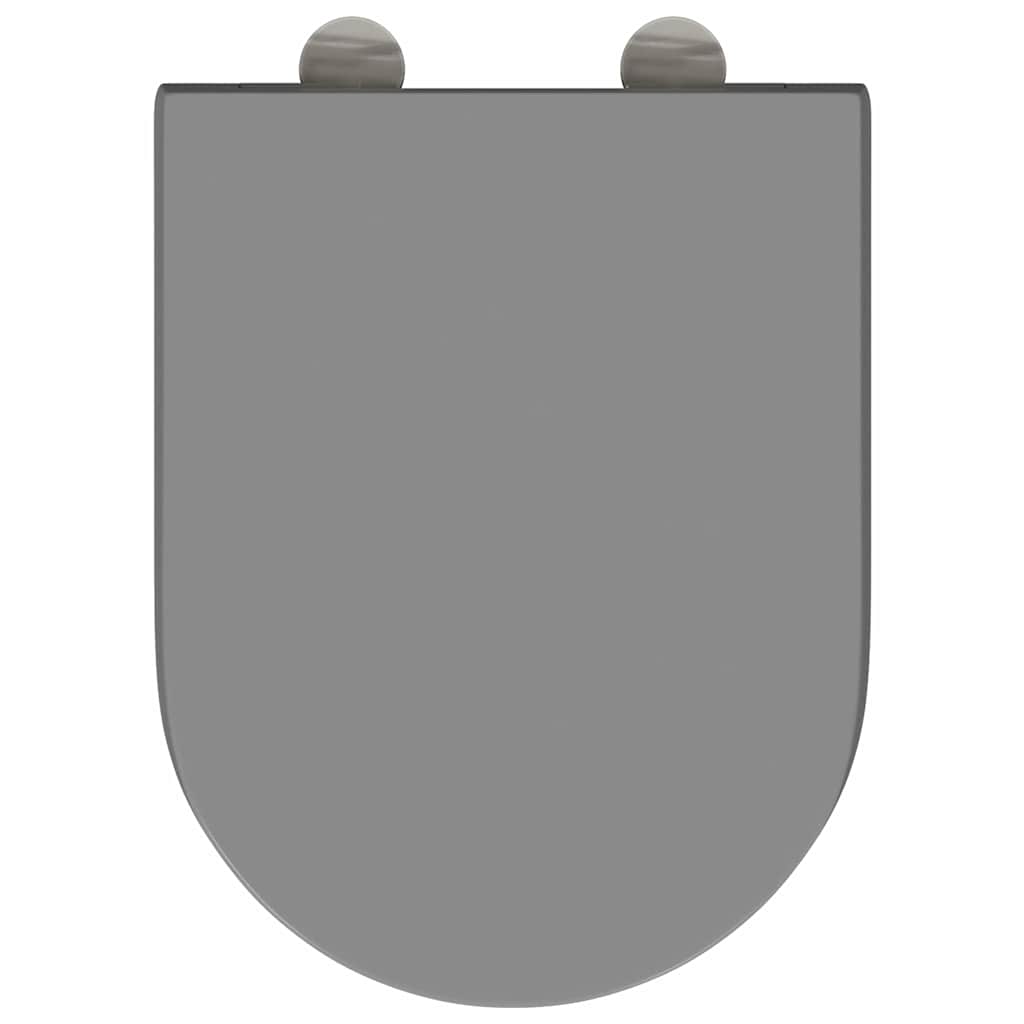 Schnellverschluss-WC-Sitz Grau 46,2 x 36 x 4,3 cm Duroplast