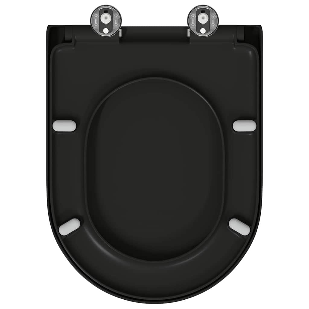 Schnellverschluss-WC-Sitz Schwarz 46,2 x 36 x 4,3 cm Duroplast