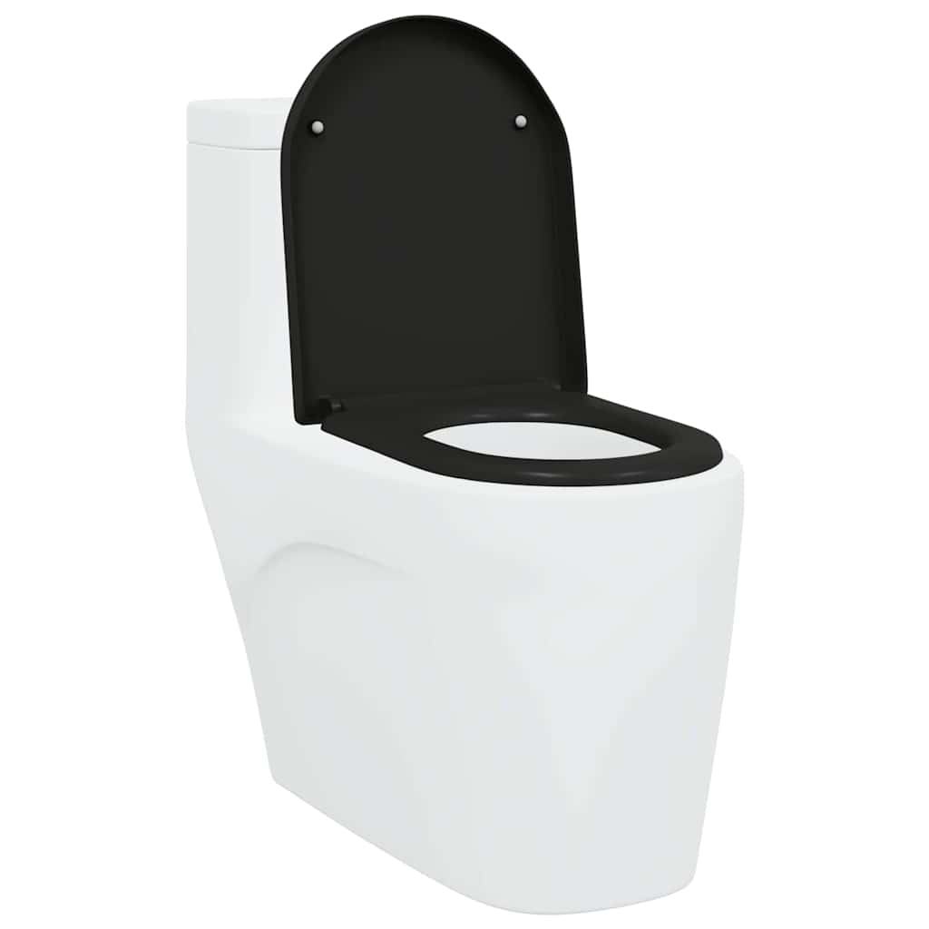 Schnellverschluss-WC-Sitz Schwarz 46,2 x 36 x 4,3 cm Duroplast