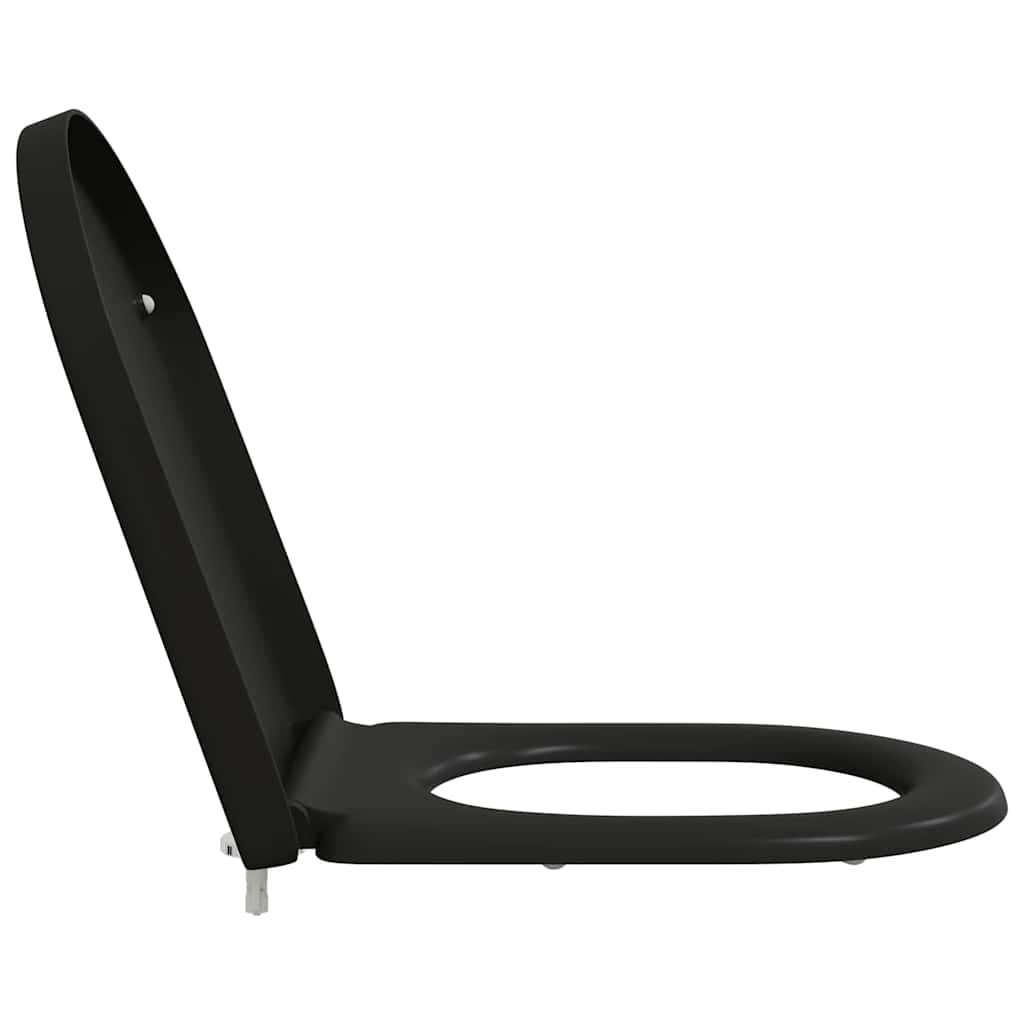 Schnellverschluss-WC-Sitz Schwarz 46,2 x 36 x 4,3 cm Duroplast