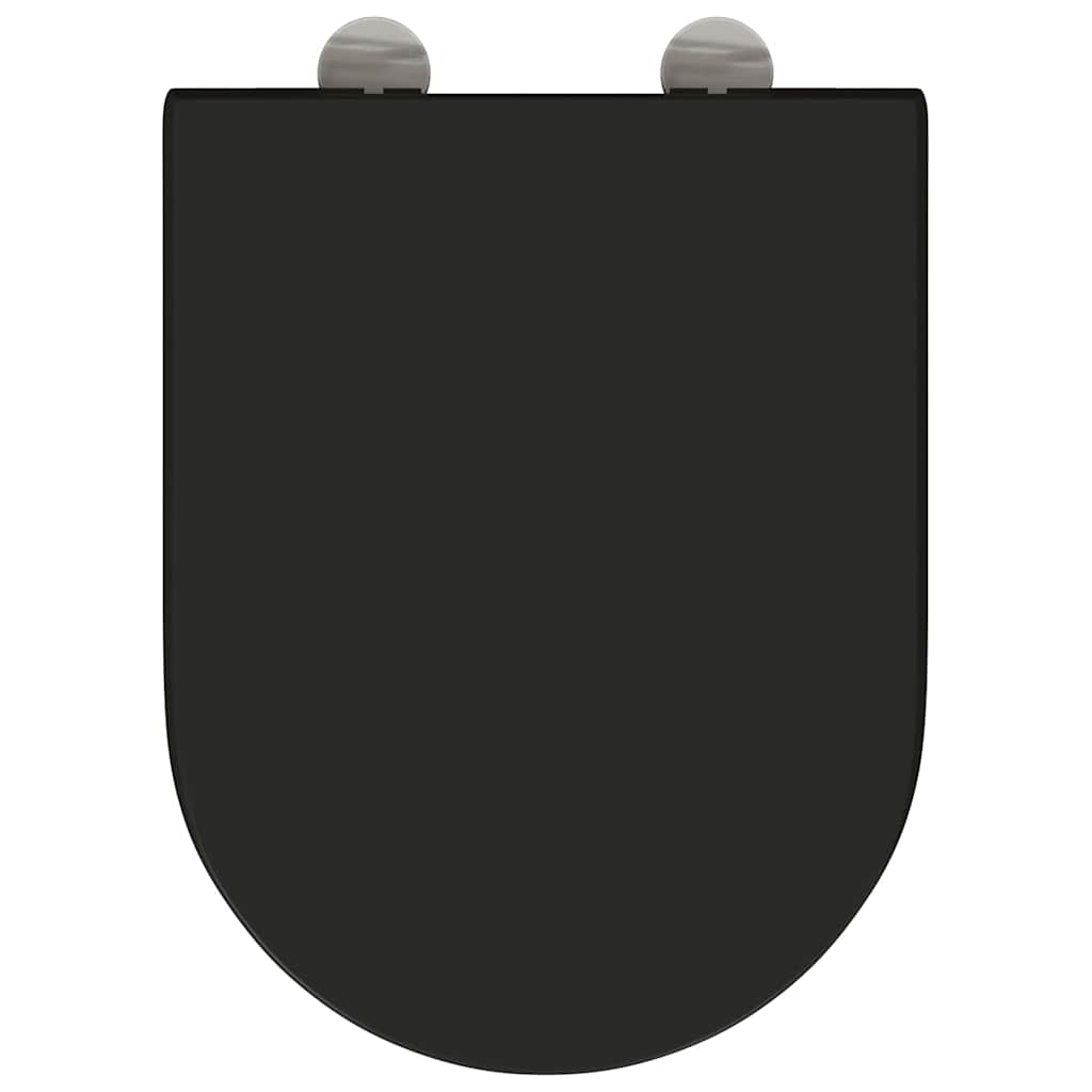 Schnellverschluss-WC-Sitz Schwarz 46,2 x 36 x 4,3 cm Duroplast