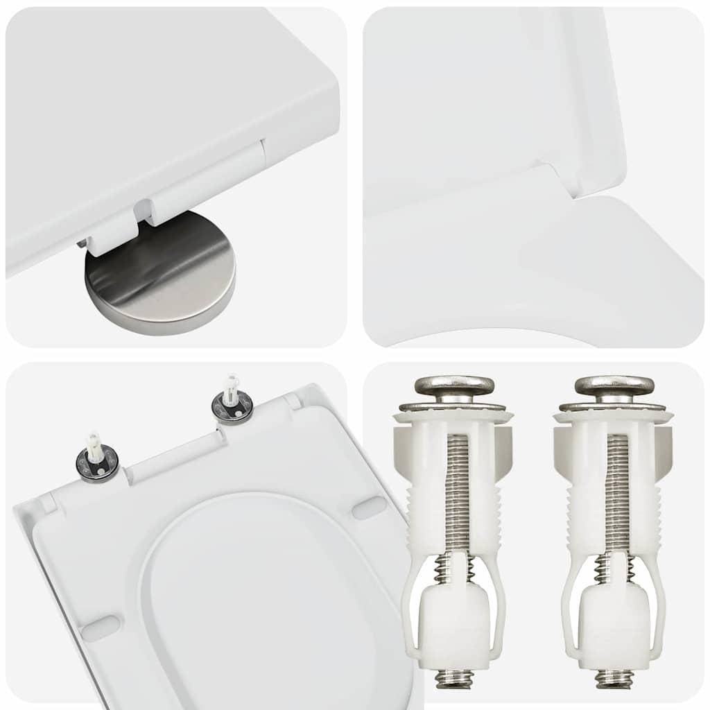 Schnellverschluss-WC-Sitz Weiß 46,2 x 36 x 4,3 cm Duroplast