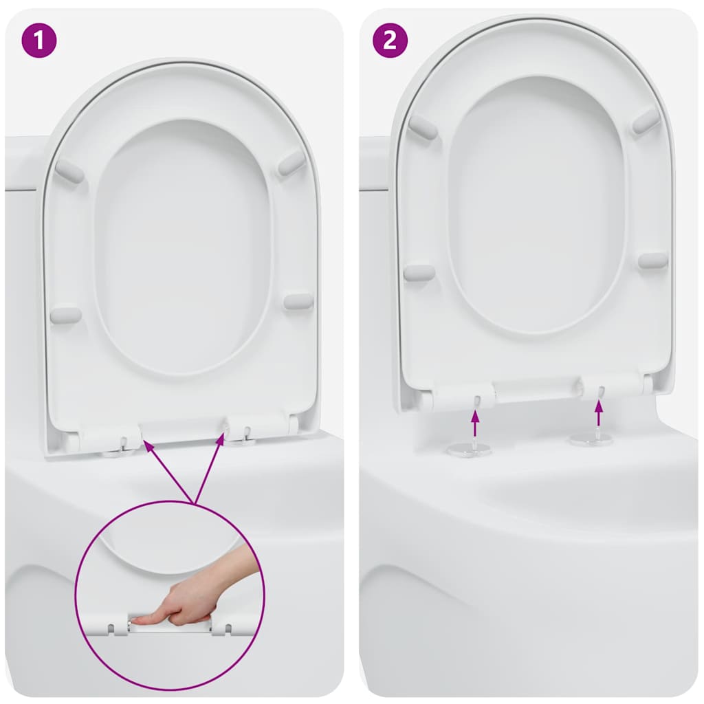 Schnellverschluss-WC-Sitz Weiß 46,2 x 36 x 4,3 cm Duroplast