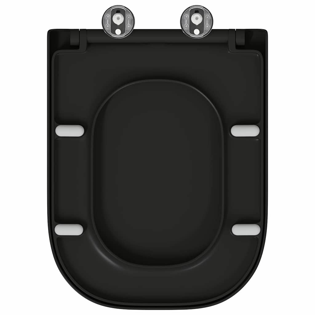 Schnellverschluss-WC-Sitz Schwarz 44,5 x 35 x 3,6 cm Duroplast