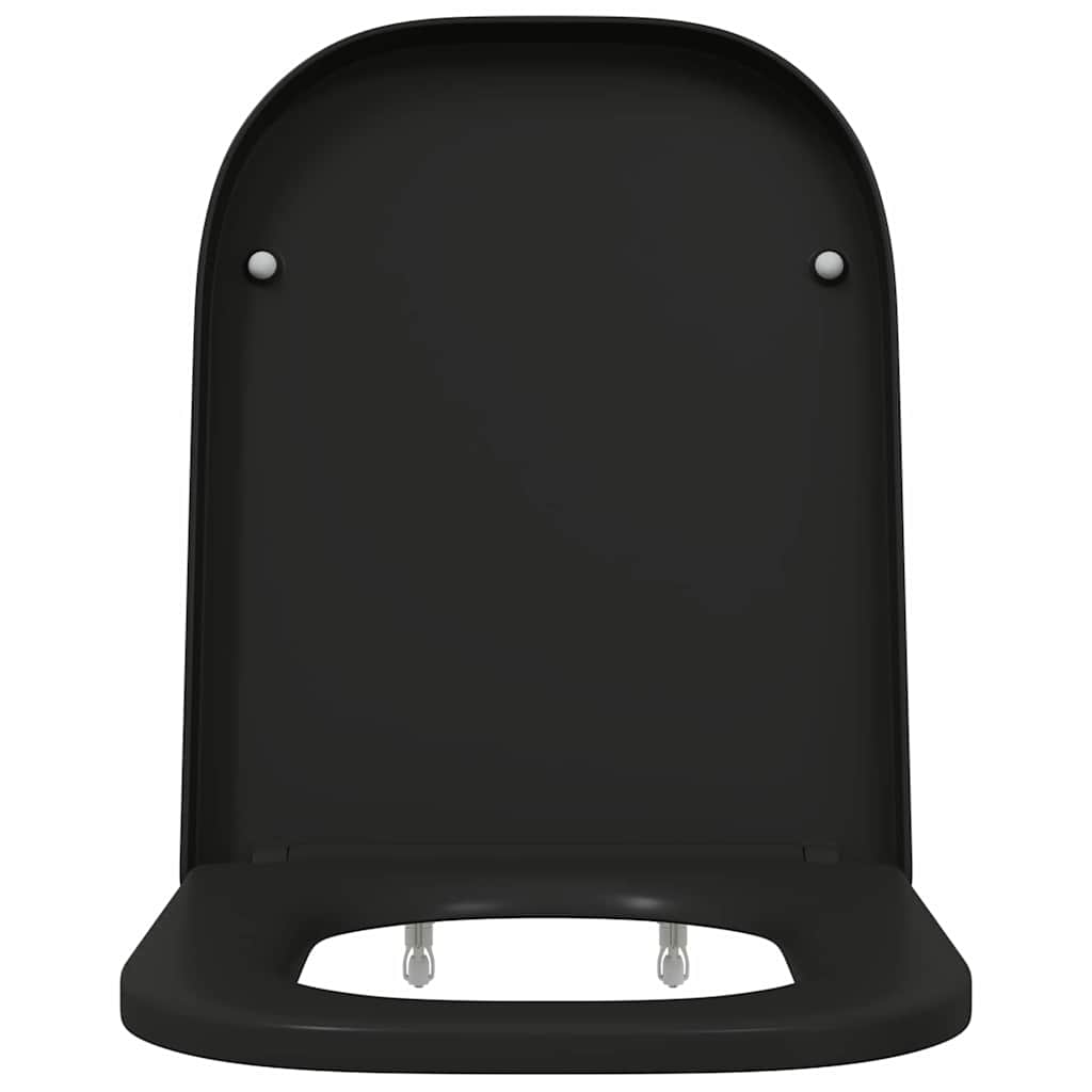 Schnellverschluss-WC-Sitz Schwarz 44,5 x 35 x 3,6 cm Duroplast