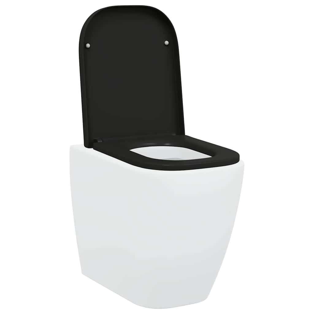 Schnellverschluss-WC-Sitz Schwarz 44,5 x 35 x 3,6 cm Duroplast