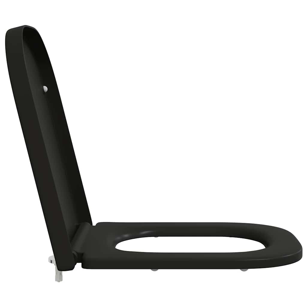Schnellverschluss-WC-Sitz Schwarz 44,5 x 35 x 3,6 cm Duroplast