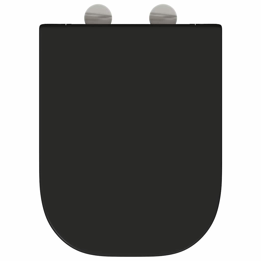 Schnellverschluss-WC-Sitz Schwarz 44,5 x 35 x 3,6 cm Duroplast