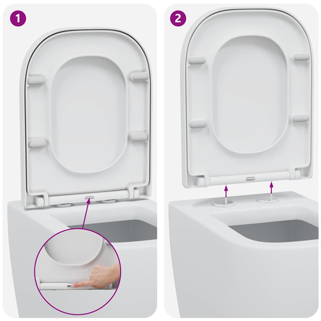 Schnellverschluss-WC-Sitz Weiß 44,5 x 35 x 3,6 cm Duroplast