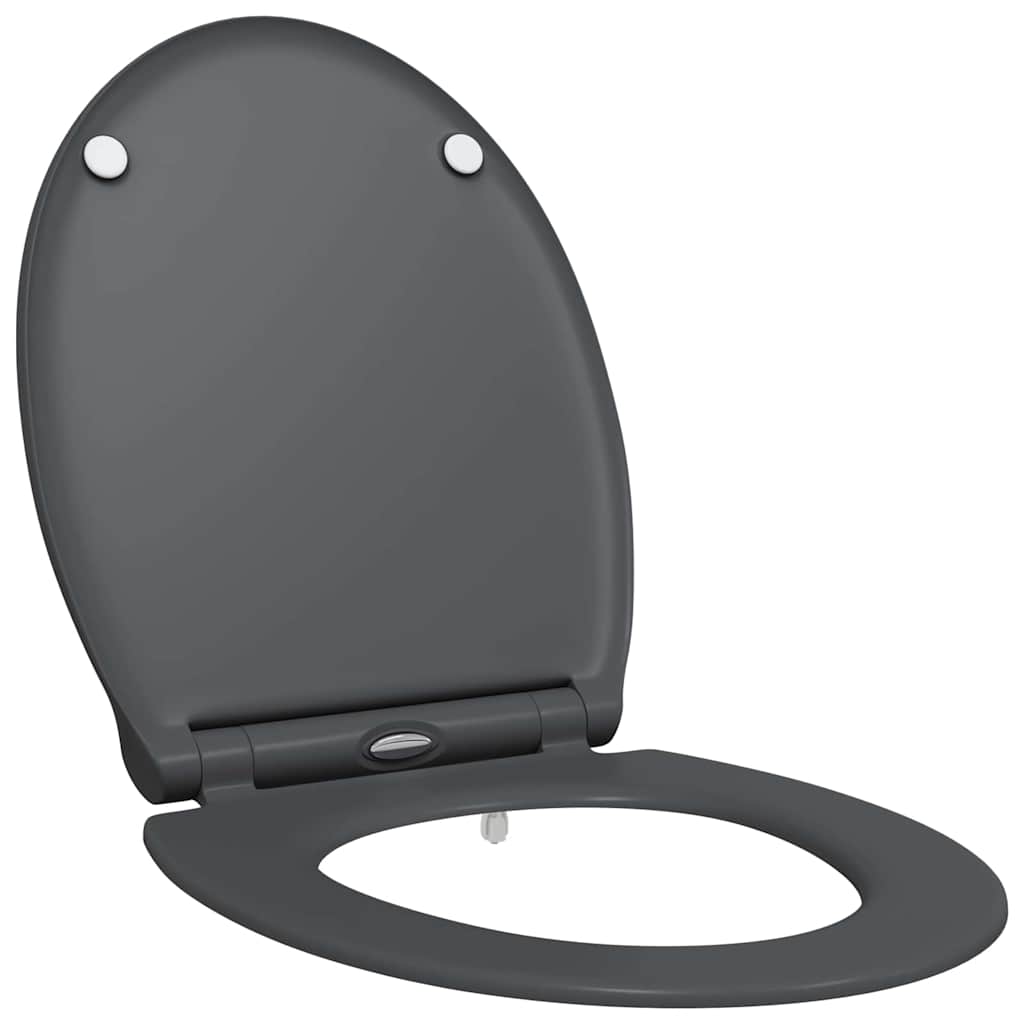 Schnellverschluss-WC-Sitz Anthrazit 45.5 x 37.5 x 3.8 cm