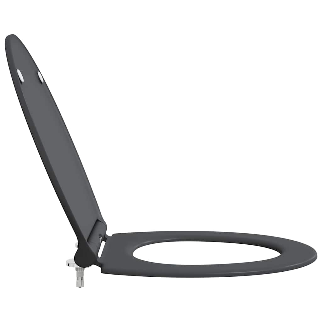 Schnellverschluss-WC-Sitz Anthrazit 45.5 x 37.5 x 3.8 cm