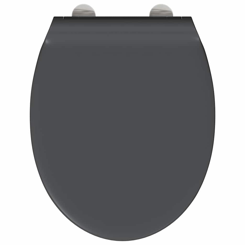 Schnellverschluss-WC-Sitz Anthrazit 45.5 x 37.5 x 3.8 cm
