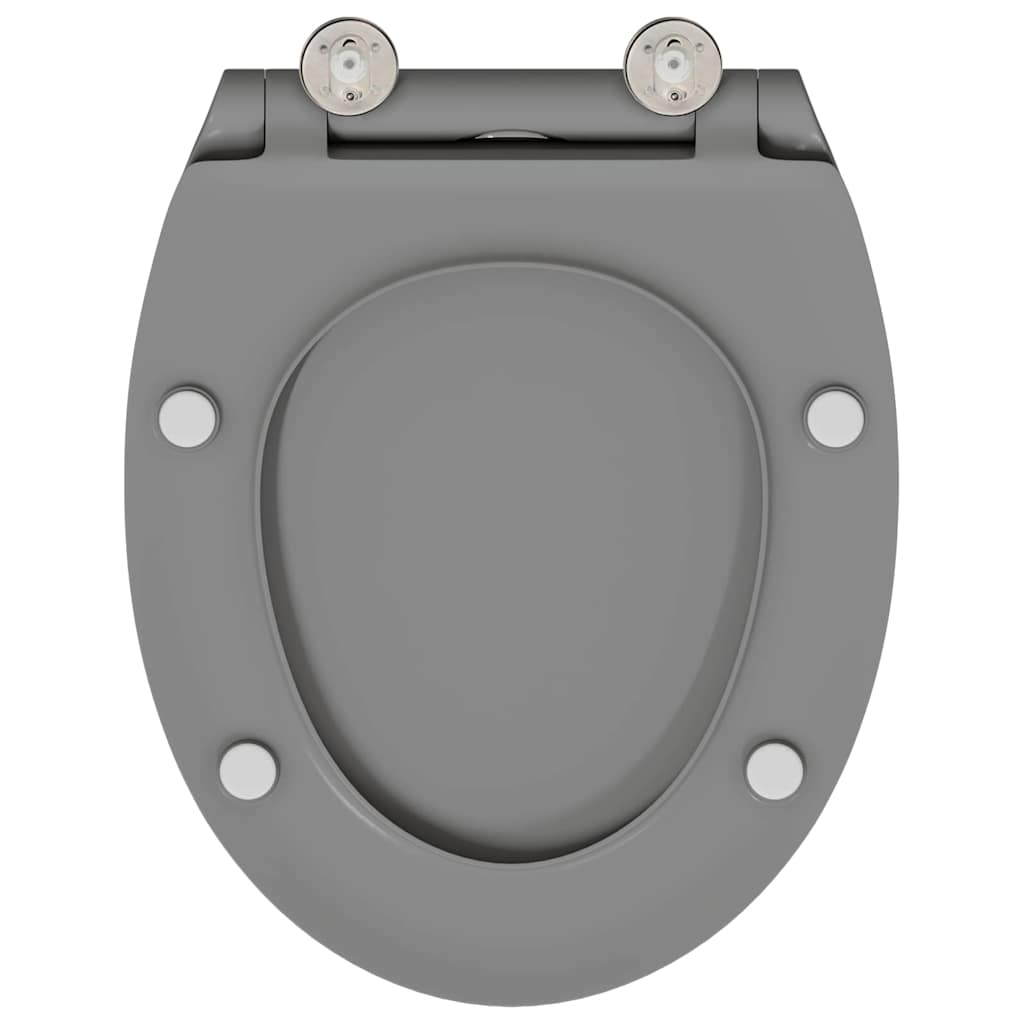 Schnellverschluss-WC-Sitz Grau 45.5 x 37.5 x 3.8 cm Duroplast