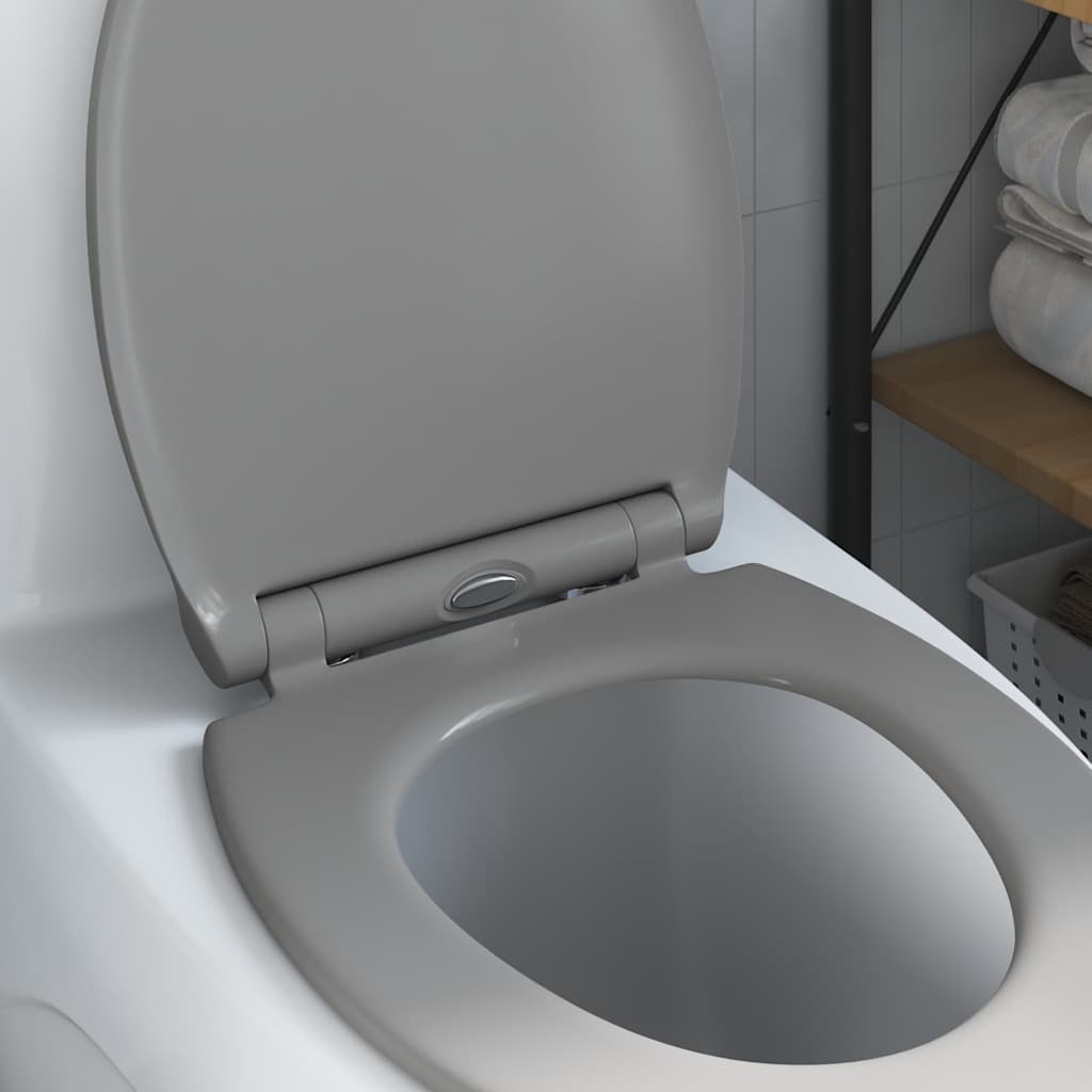 Schnellverschluss-WC-Sitz Grau 45.5 x 37.5 x 3.8 cm Duroplast