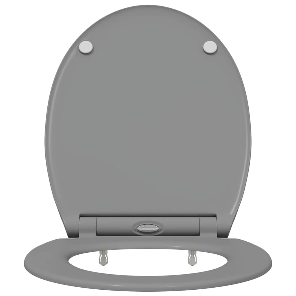 Schnellverschluss-WC-Sitz Grau 45.5 x 37.5 x 3.8 cm Duroplast