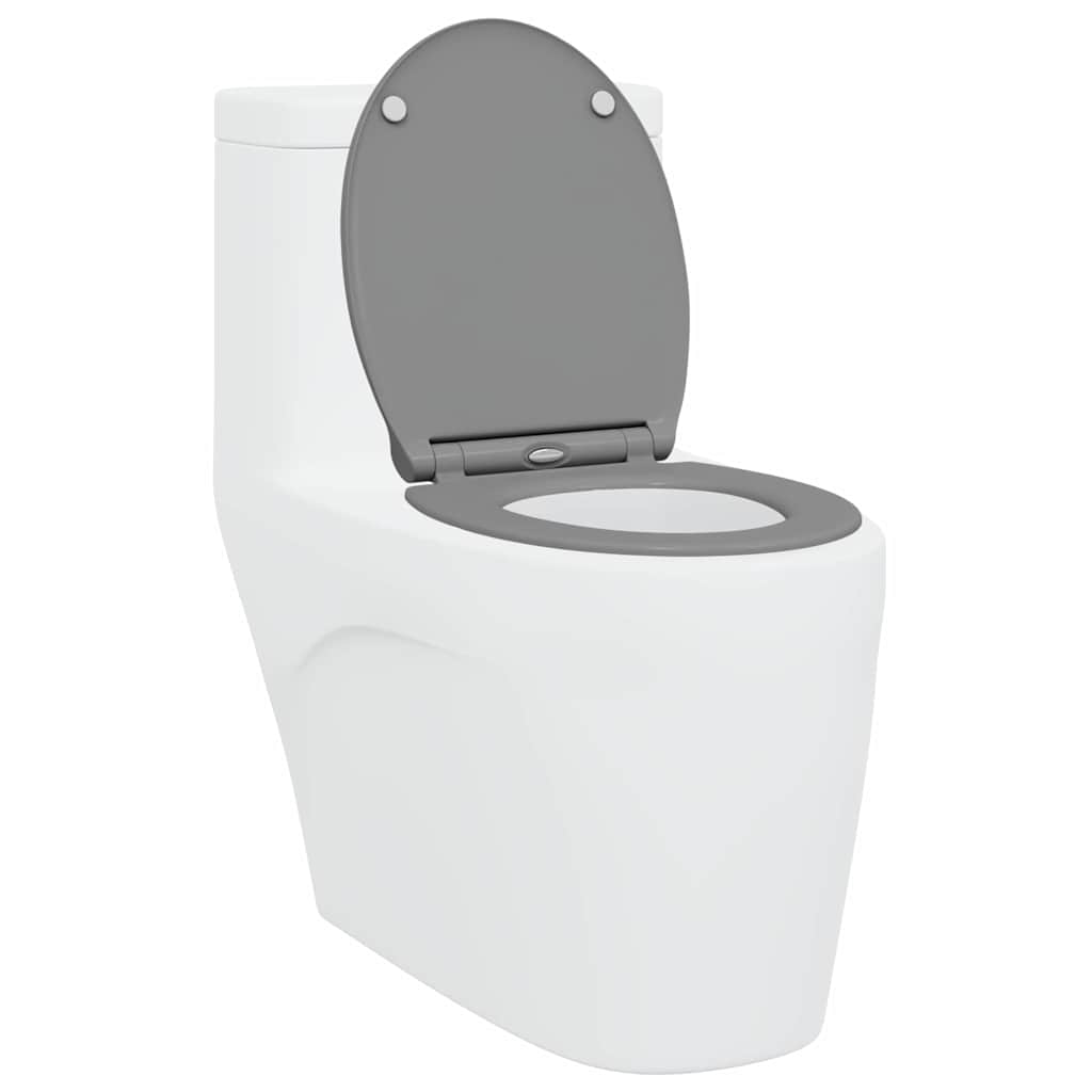 Schnellverschluss-WC-Sitz Grau 45.5 x 37.5 x 3.8 cm Duroplast