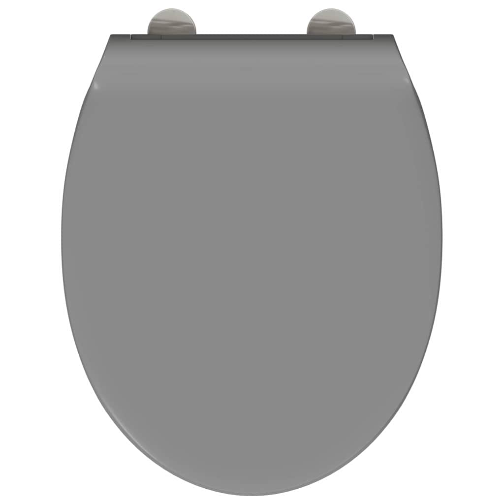 Schnellverschluss-WC-Sitz Grau 45.5 x 37.5 x 3.8 cm Duroplast