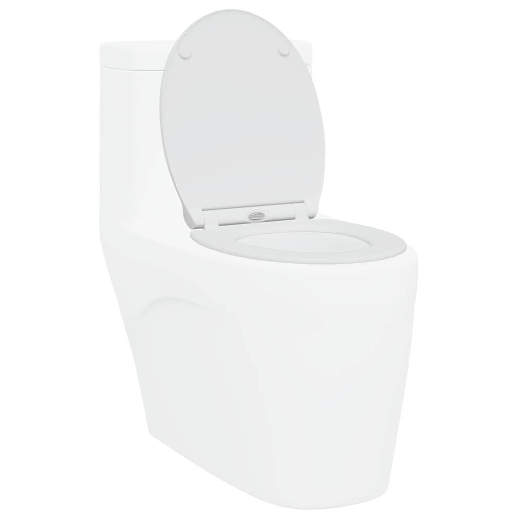 Schnellverschluss-WC-Sitz Weiß 45.5 x 37.5 x 3.8 cm Duroplast
