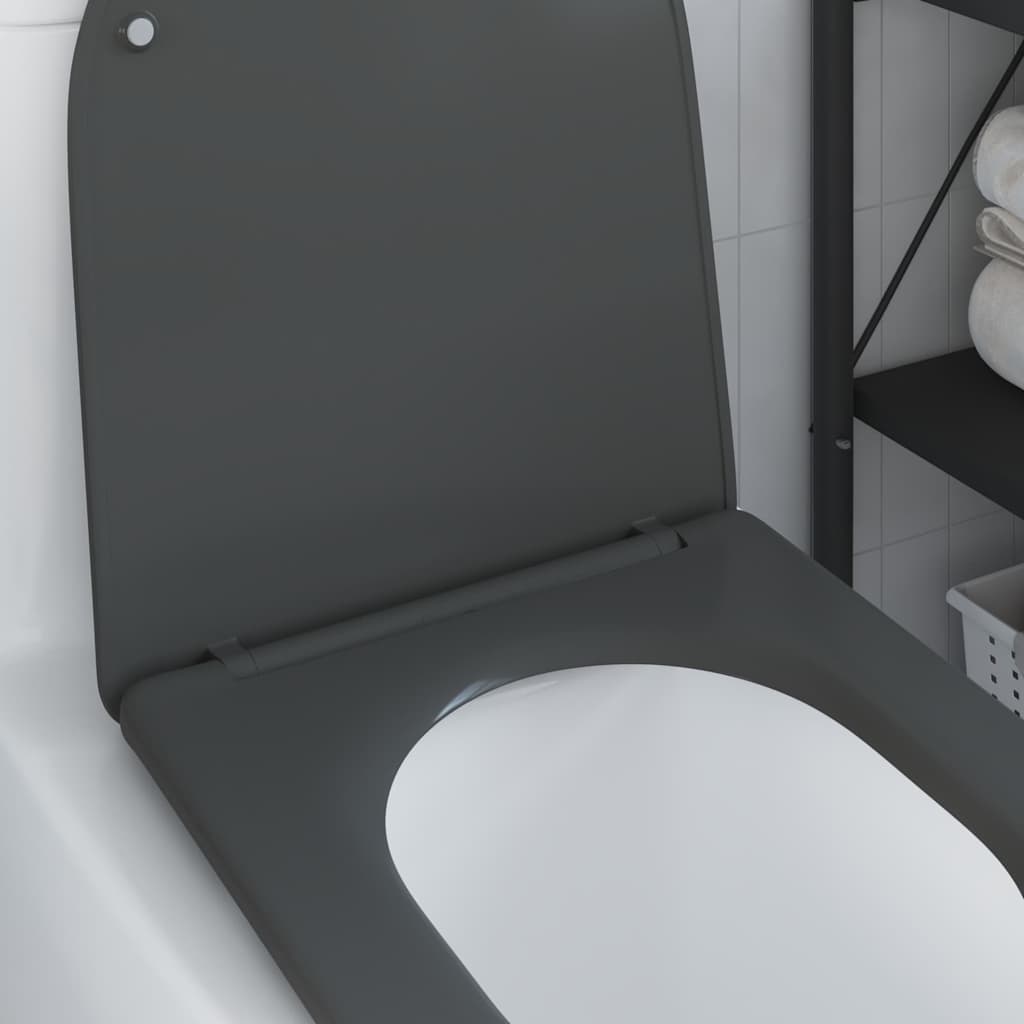 Schnellverschluss-WC-Sitz Anthrazit 44 x 36,4 x 3,4 cm