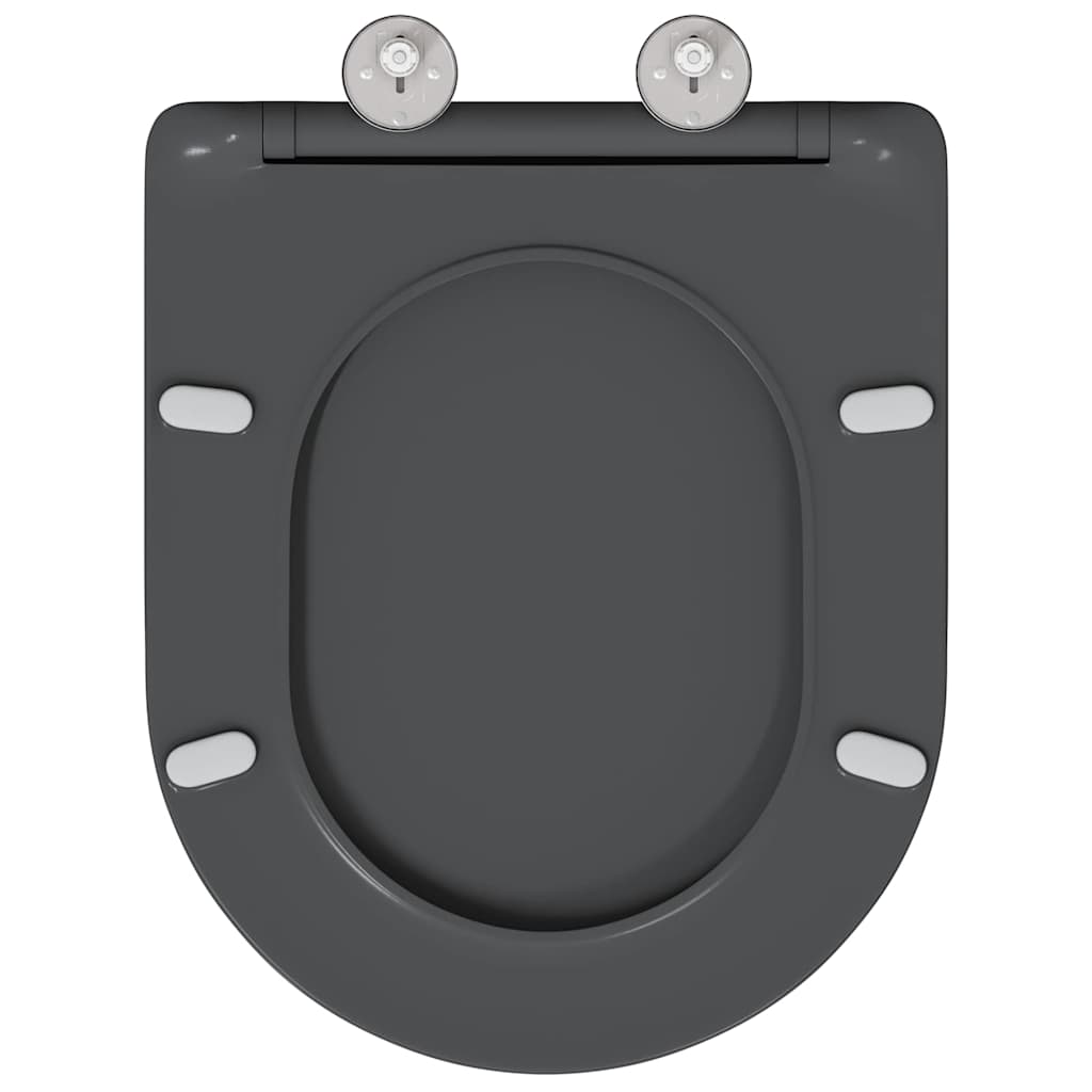 Schnellverschluss-WC-Sitz Anthrazit 44 x 36,4 x 3,4 cm
