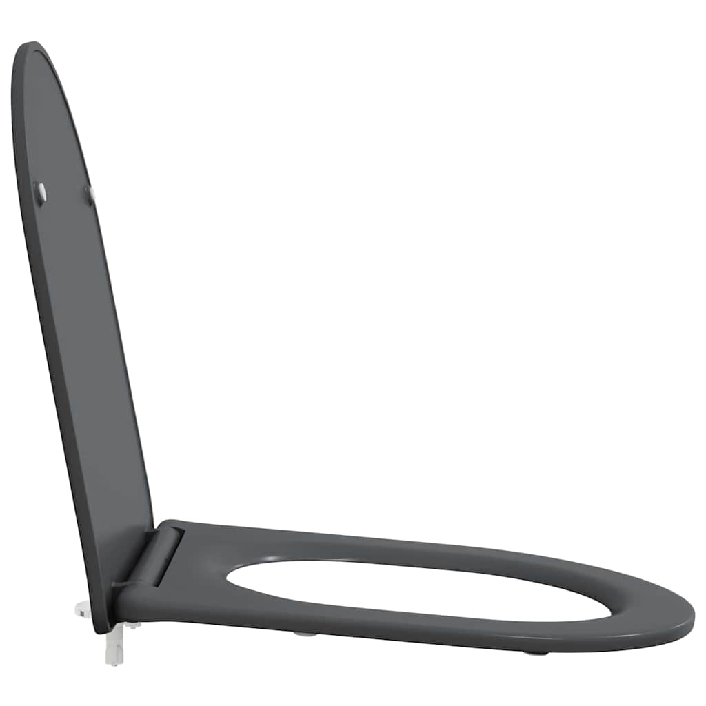 Schnellverschluss-WC-Sitz Anthrazit 44 x 36,4 x 3,4 cm