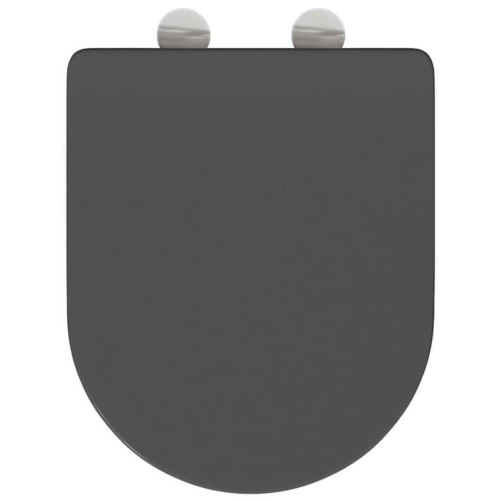 Schnellverschluss-WC-Sitz Anthrazit 44 x 36,4 x 3,4 cm