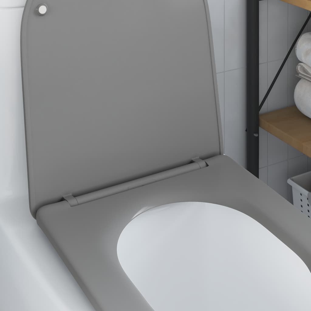 Schnellverschluss-WC-Sitz Grau 44 x 36,4 x 3,4 cm Duroplast