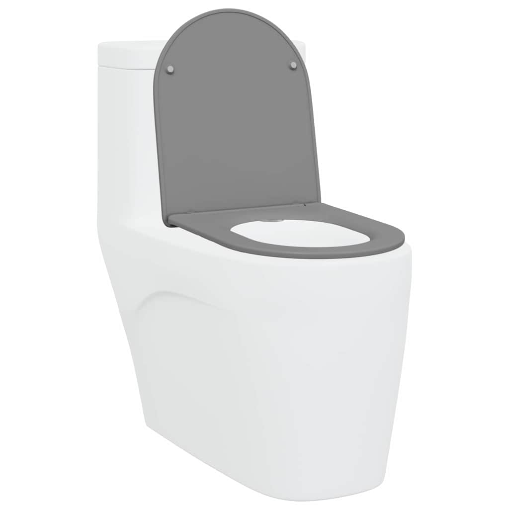 Schnellverschluss-WC-Sitz Grau 44 x 36,4 x 3,4 cm Duroplast