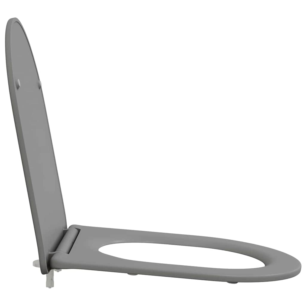 Schnellverschluss-WC-Sitz Grau 44 x 36,4 x 3,4 cm Duroplast