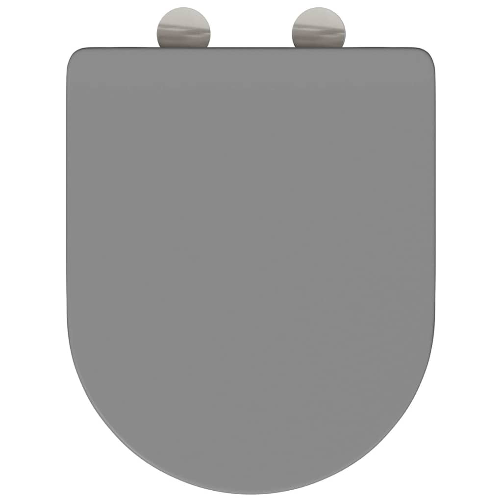 Schnellverschluss-WC-Sitz Grau 44 x 36,4 x 3,4 cm Duroplast