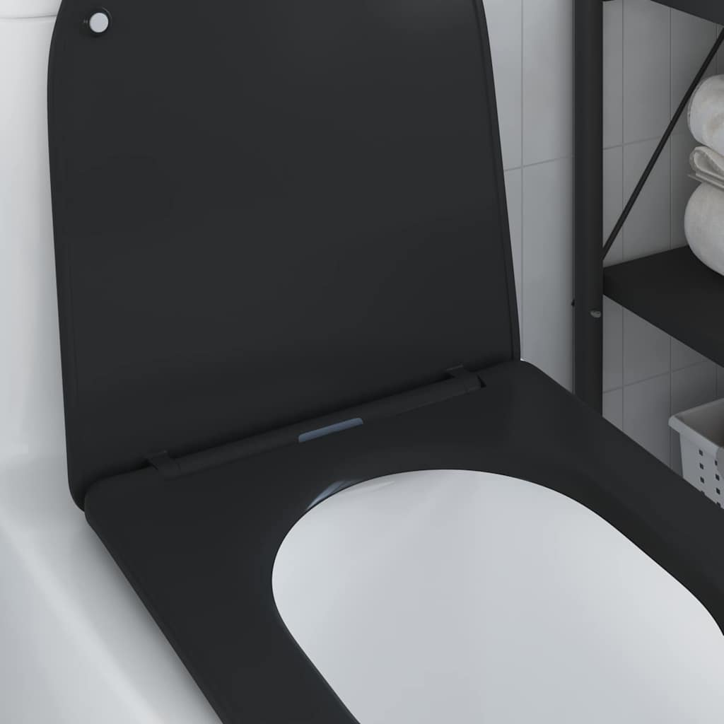 Schnellverschluss-WC-Sitz Schwarz 44 x 36,4 x 3,4 cm Duroplast